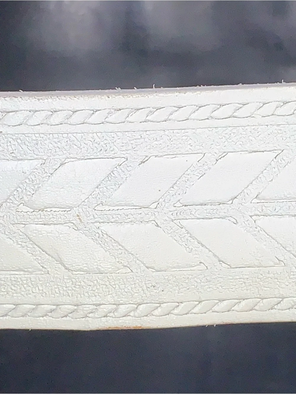 Vintage 24 Waist White Leather Belt Western Womens 90s Styled By Gino